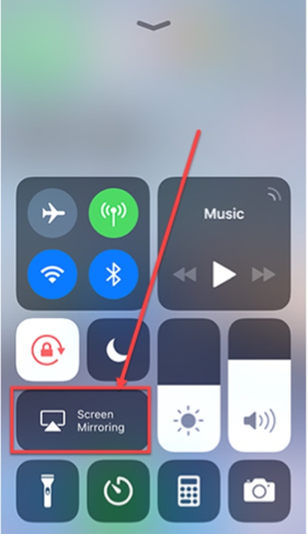 iPad control center screen