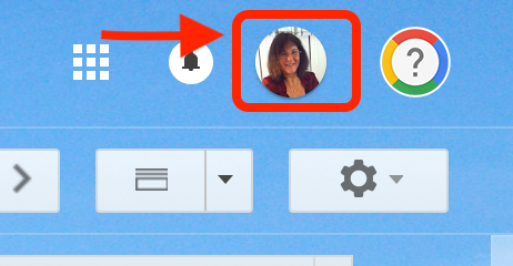 Account photo in top right corner of screen.