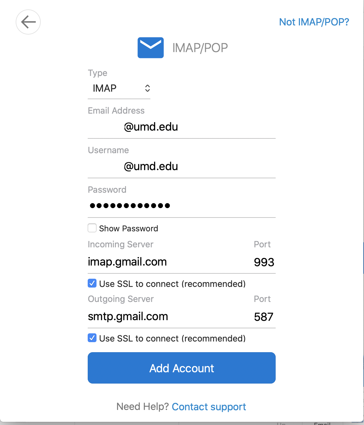 Use Umd Gmail In Outlook 2016 And Higher It Support Umd