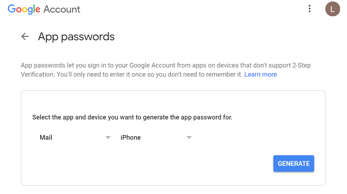 Gmail Account Create Password