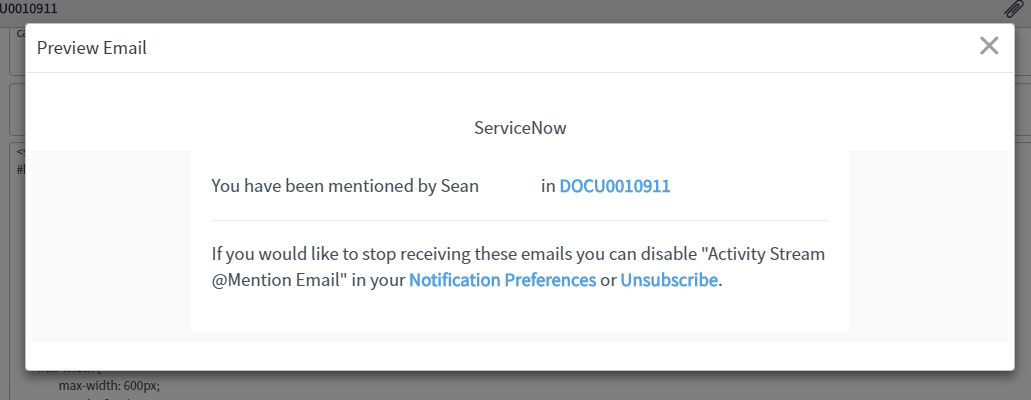 Preview email window