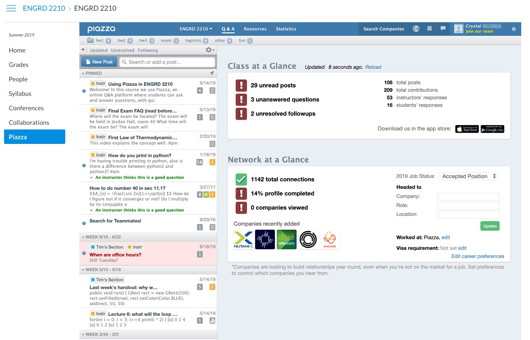 Piazza tool loads