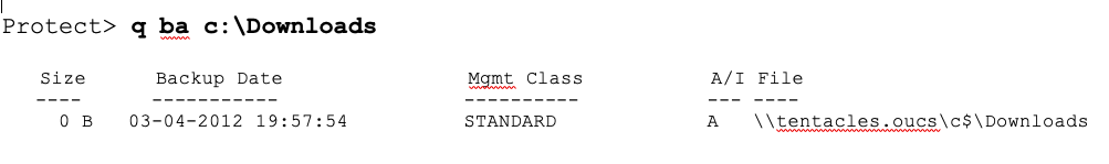 Query what files have been backed up