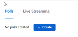 Screenshot of create a poll button.